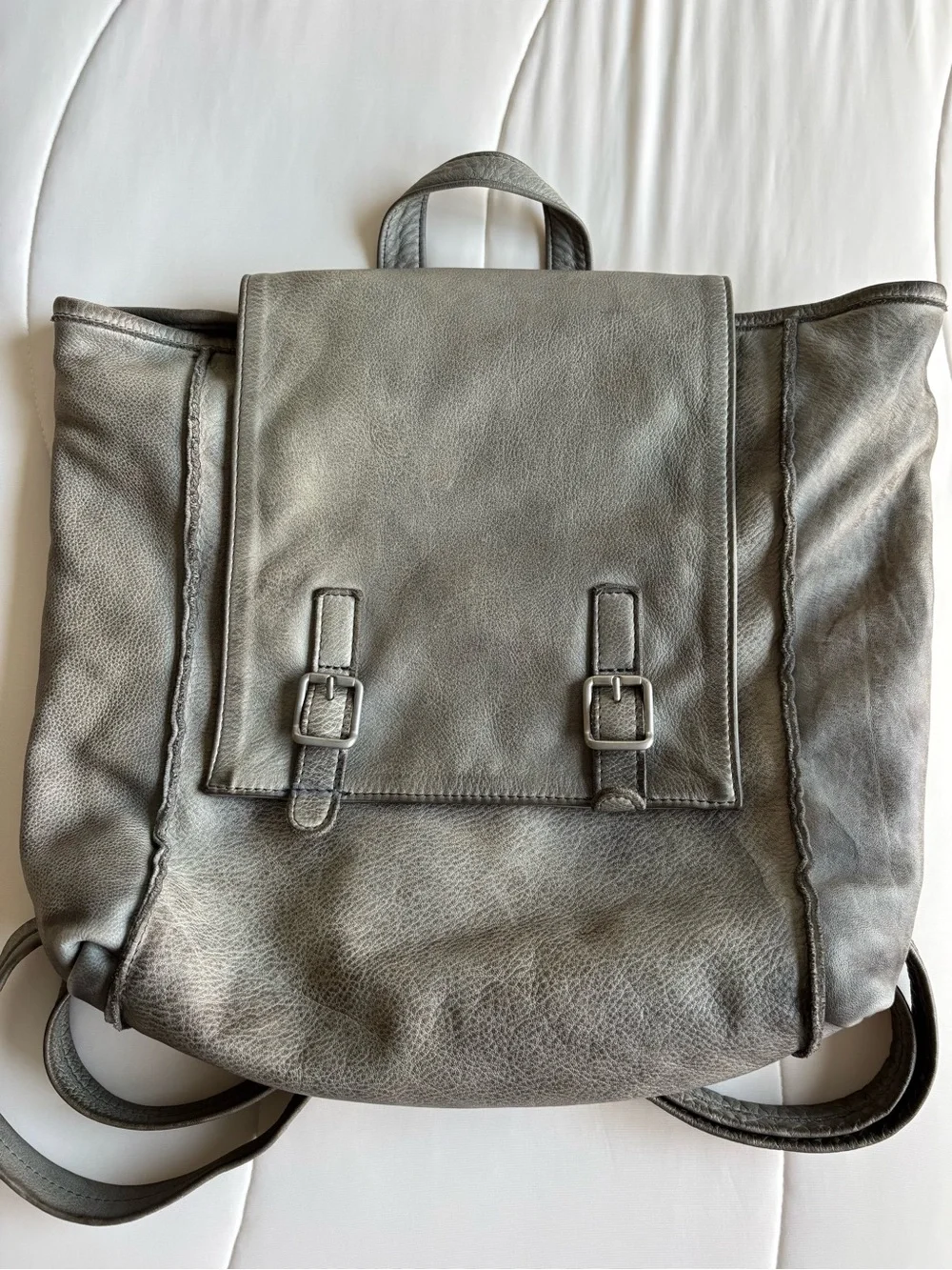 Viva La Difference Sage Green Leather Backpack